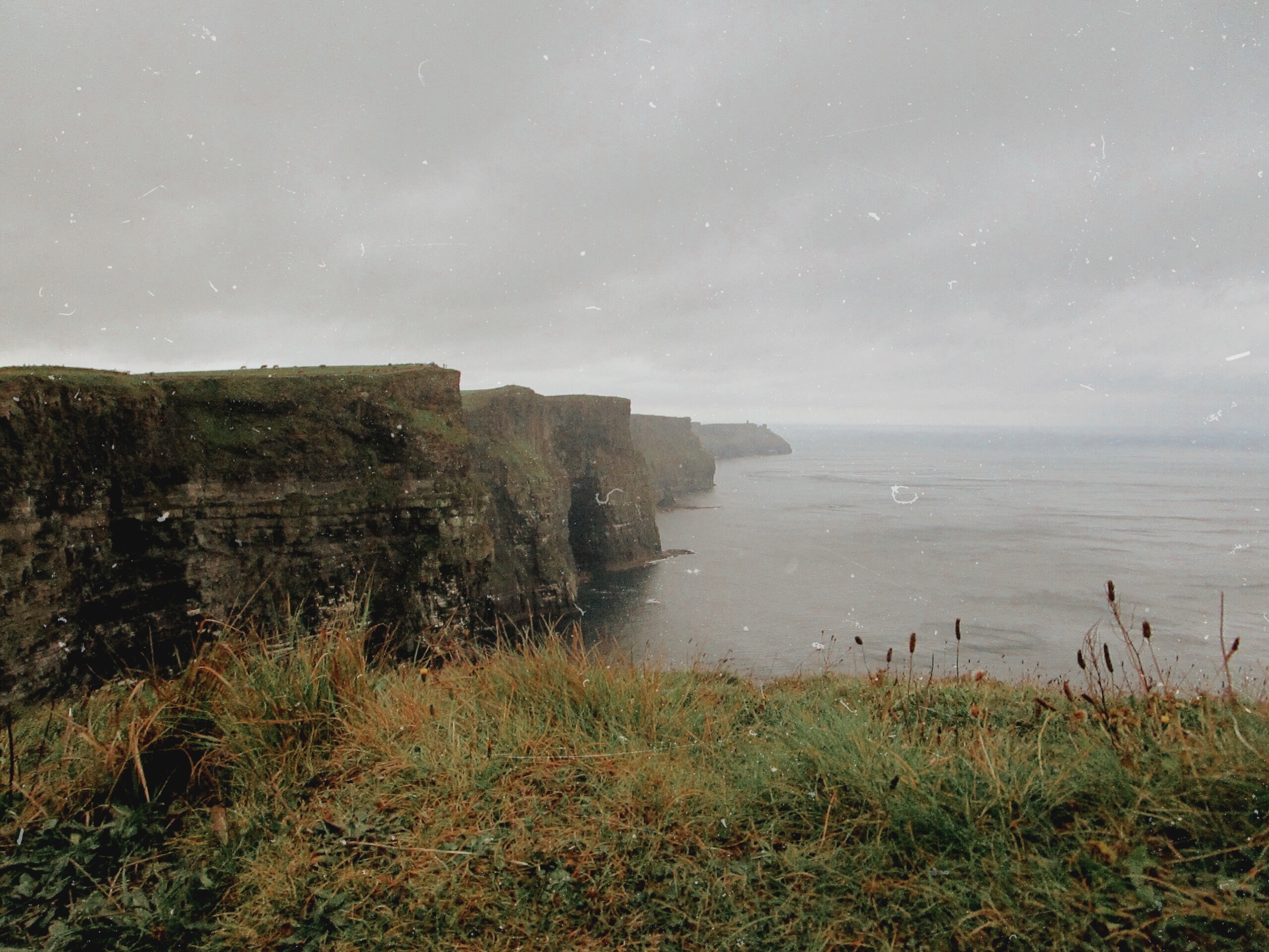 Foggy day at the Cliffs of Moher in Ireland