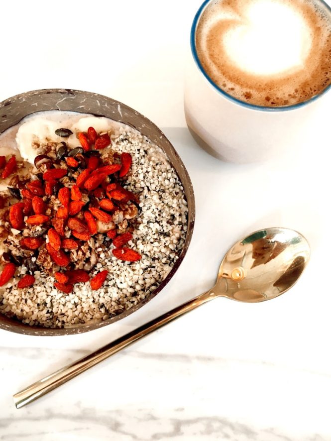 Healthy smoothie bowl at Kale + Coco in Dublin