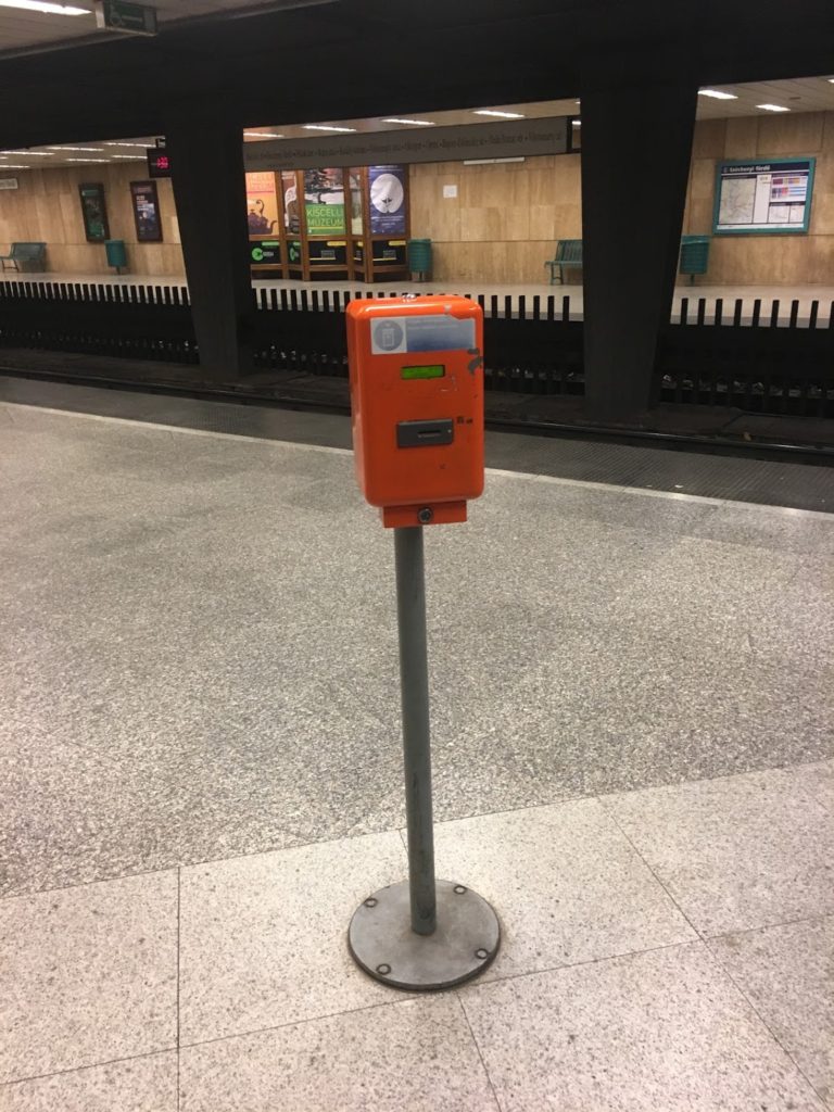 Metro Ticket Validation Machine at Szechenyi Bath